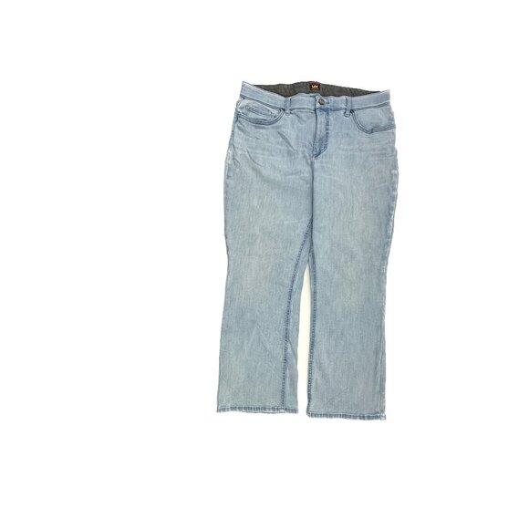Lee Bootcut Crop Women's size 16 Light Wash Blue Denim Jeans - Picture 1 of 4